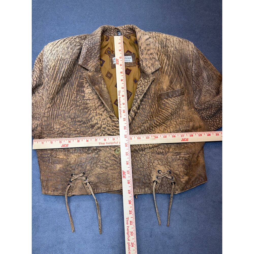 Vintage 1980’s Echtes Leder German Distressed Leather Jacket Size EU 40/US 8-10 - Picture 9 of 13